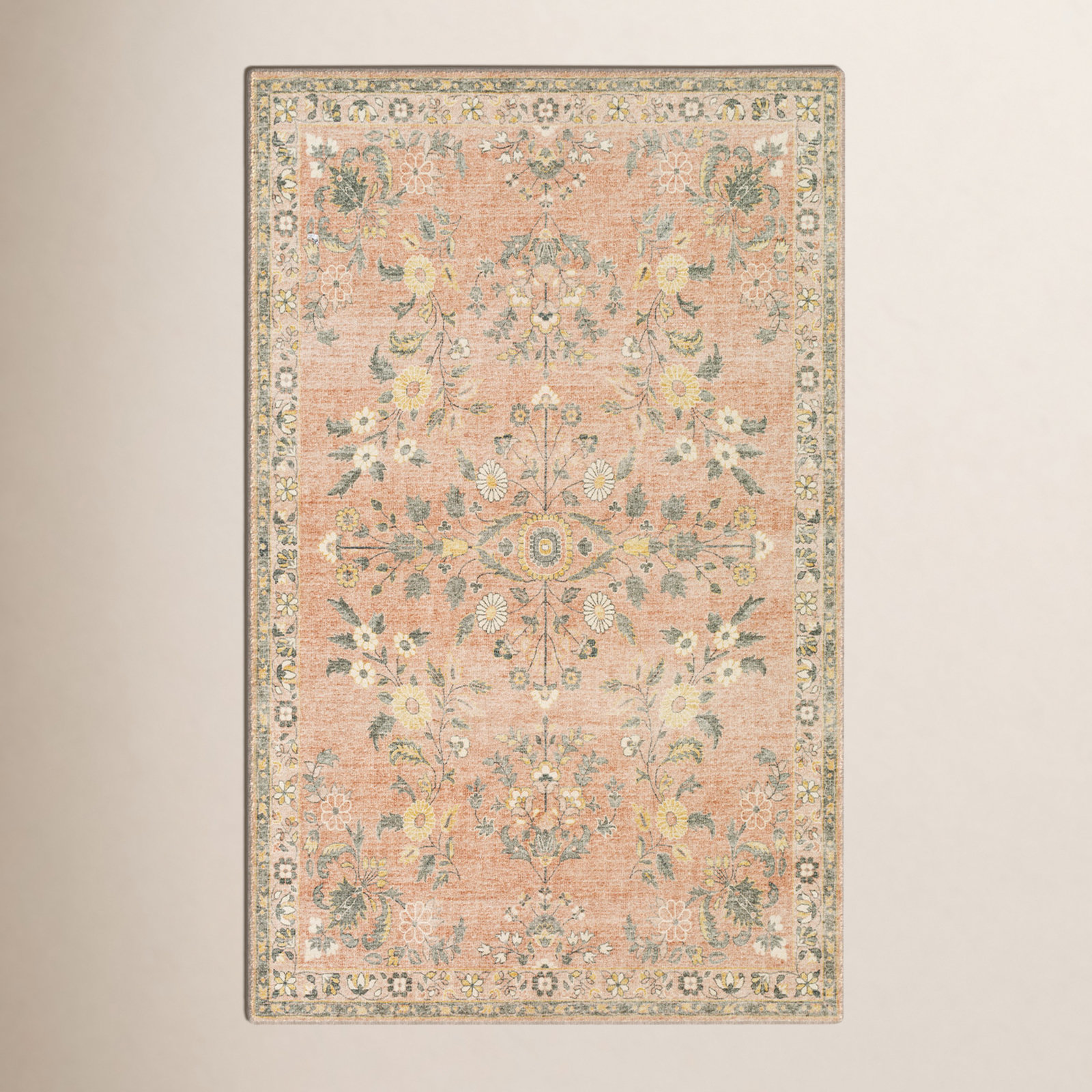 Berger Floral Rug, Rectangle 2' x 3'
