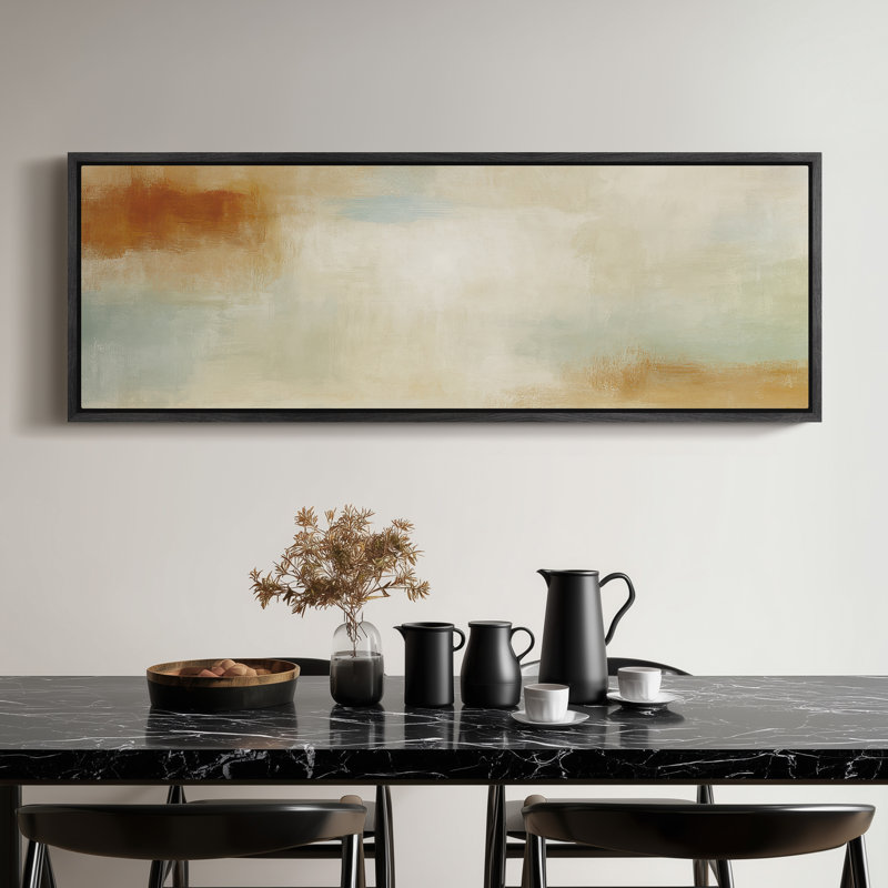 Très grand art mural rétro encadré pour art classique, H 20 po x l 60 po, Noir