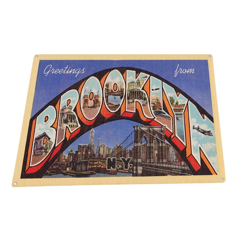 " Greetings From Brooklyn ", 11.5" H x 15.5" W x 0.04" D