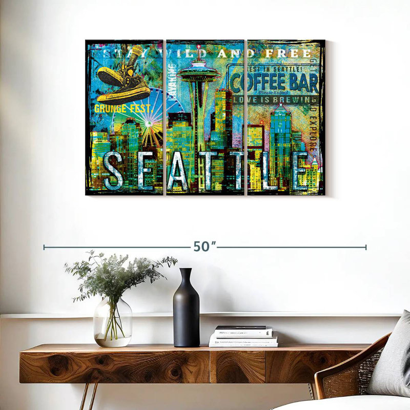 R camion Seattle Stay Wild And Free Grunge, H 24 po x l 38 po