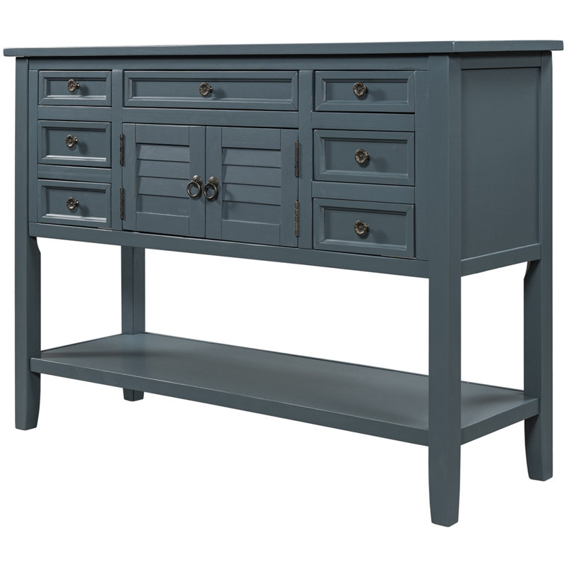 Armoire d'appoint 2 portes Dente, Bleu / gris