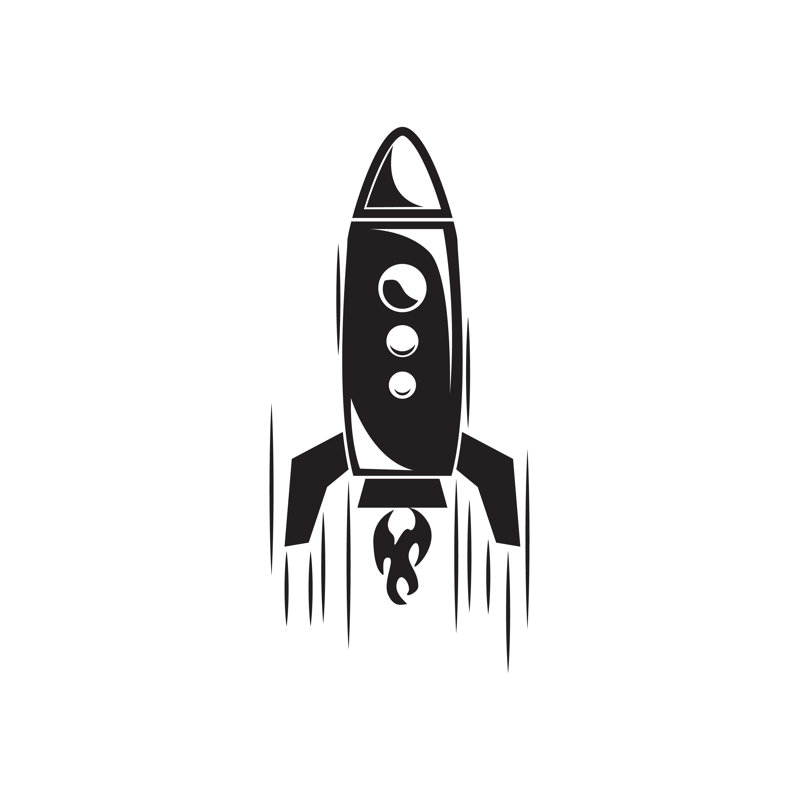 Rocket Ship Space - Wrapped Canvas Print, 76cm H x 51cm W x 3.8cm D