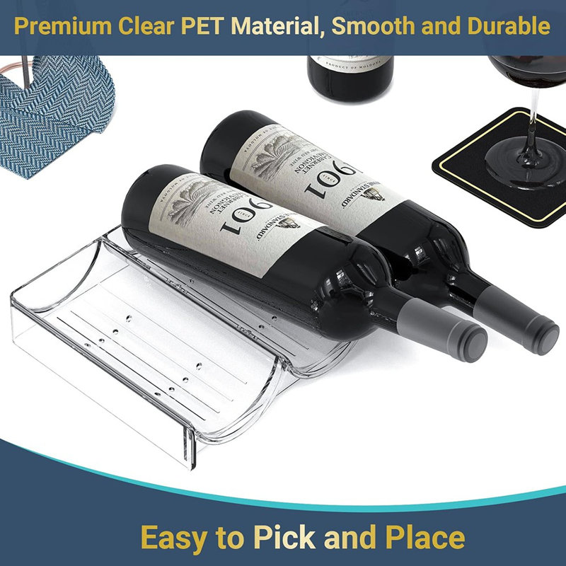 Support de rangement pour bouteilles de vin en plastique, organisateur de bouteille d'eau, 4 niveaux ...