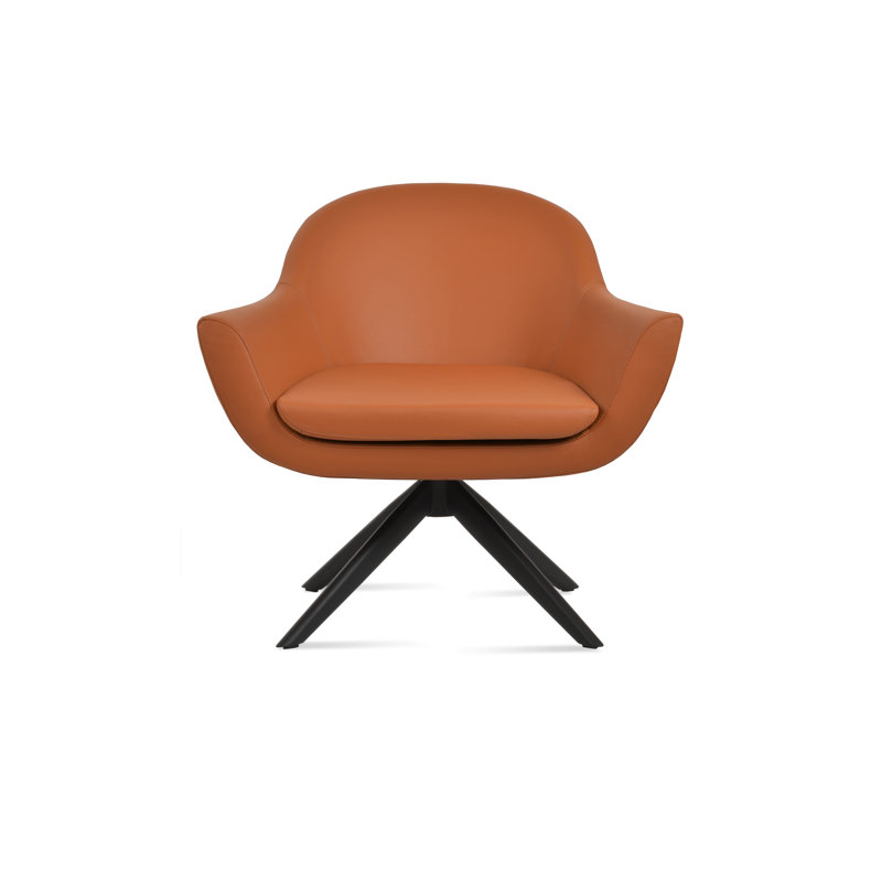 Fauteuil pivotant Madison, Noir, Similicuir blanc