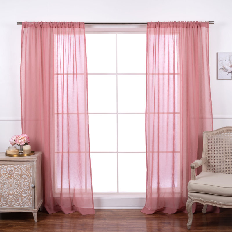 Walton Sheer Curtain Panel Pair, Mauve, 52" W X 96" L