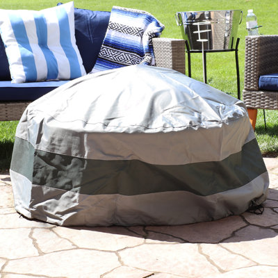 Johns Two-Tone Fire Pit Cover with Drawstring Closure - 24" x 60" - Gray/Green