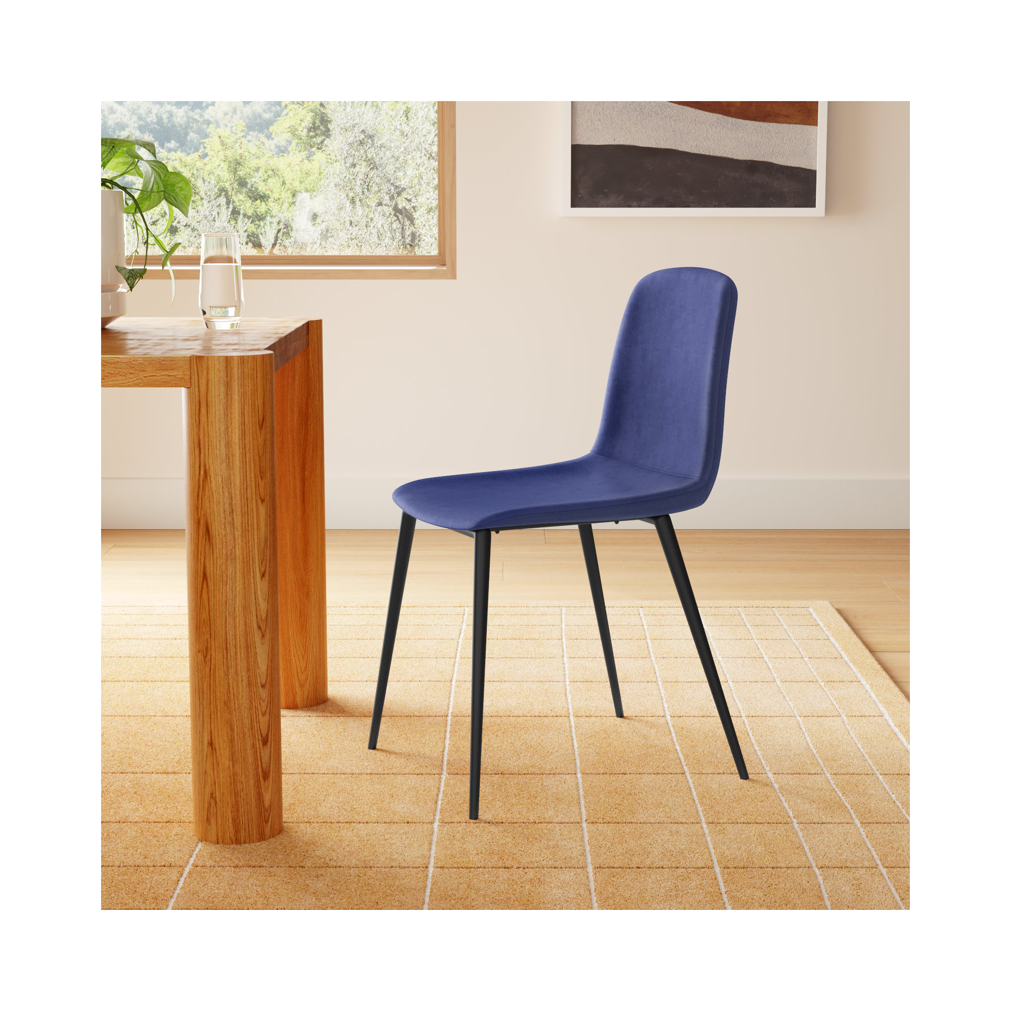 Kody Comfort+ Velvet Dining Chair, Sapphire