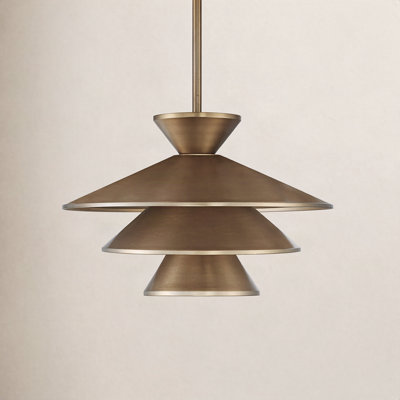 Vinnie 1-Light Pendant in Natural Brass