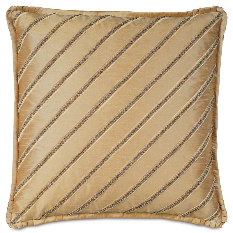 Housse et insert de coussin décoratif à garniture diagonale Roxanne