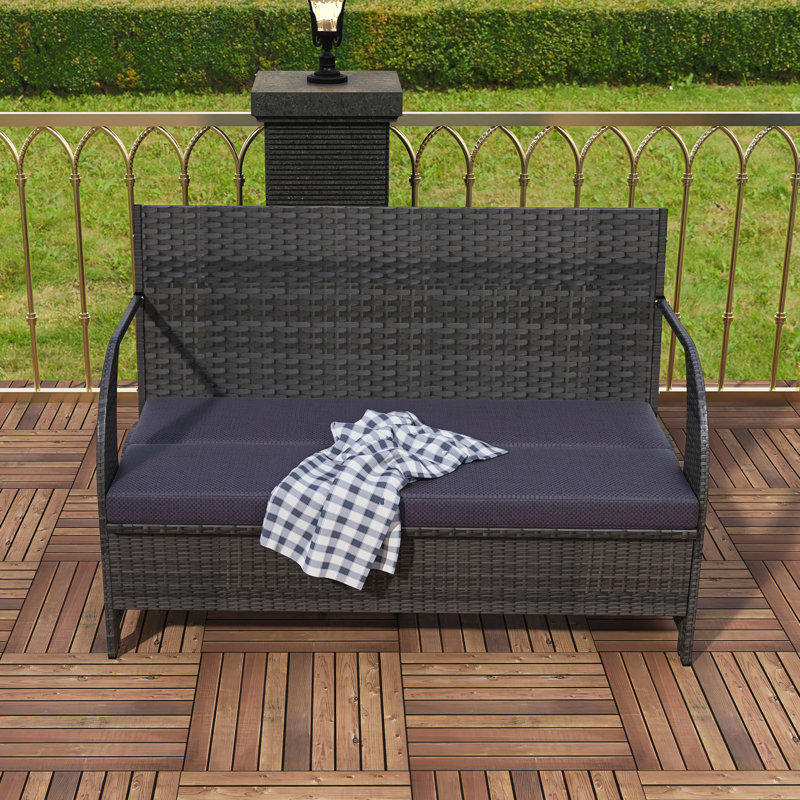 Causeuse d'extérieur polyvalente qui se transforme en quatre sièges et une table, Gris