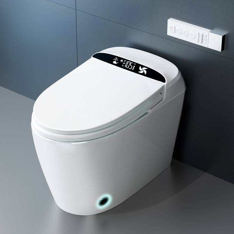 T10W Uinkoo Smart Toilet - Fully featured smart toilet W/wide seat, Auto Open/Close, LED Display, Warm Air Dryer, Auto Flush System, Heated Seat,