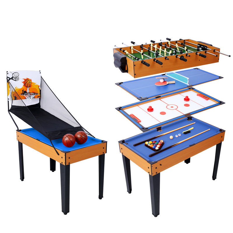 Table multi-jeux L 43,00 po, Bleu/brun