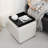 17.7" Faux Leather Storage Ottoman With Reversible Tray Top-1693166805