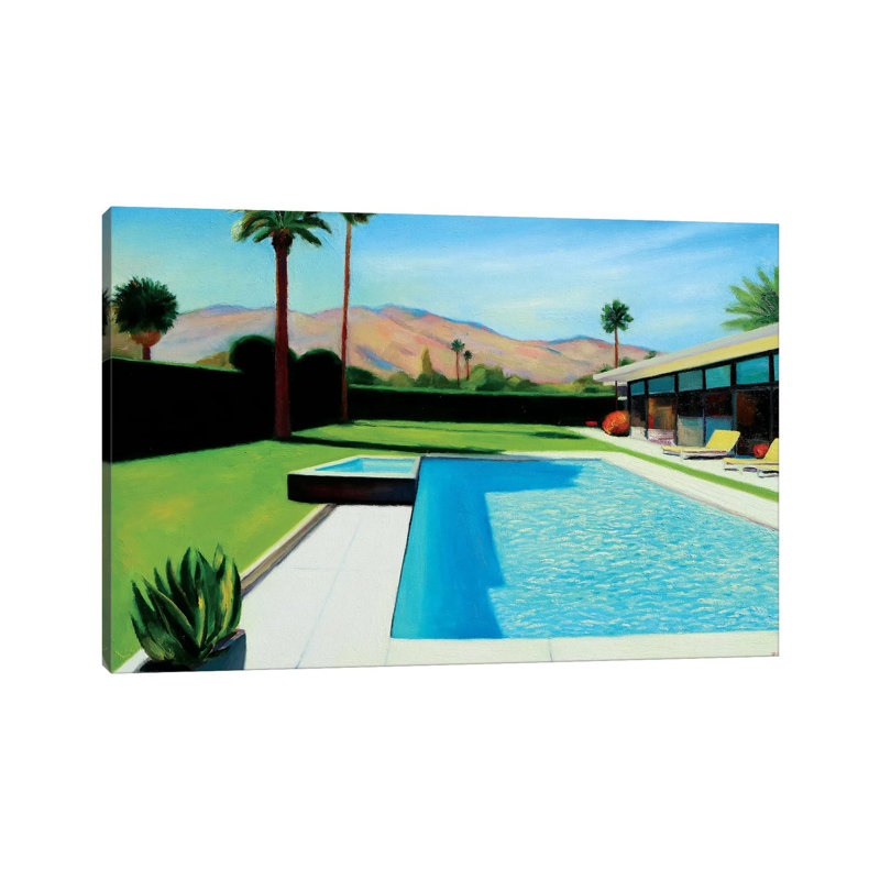 «Palm Springs London» par Ieva Baklane - impression d'art graphique, Toile tendue, H 12 po x l 18 po x 1,5 po