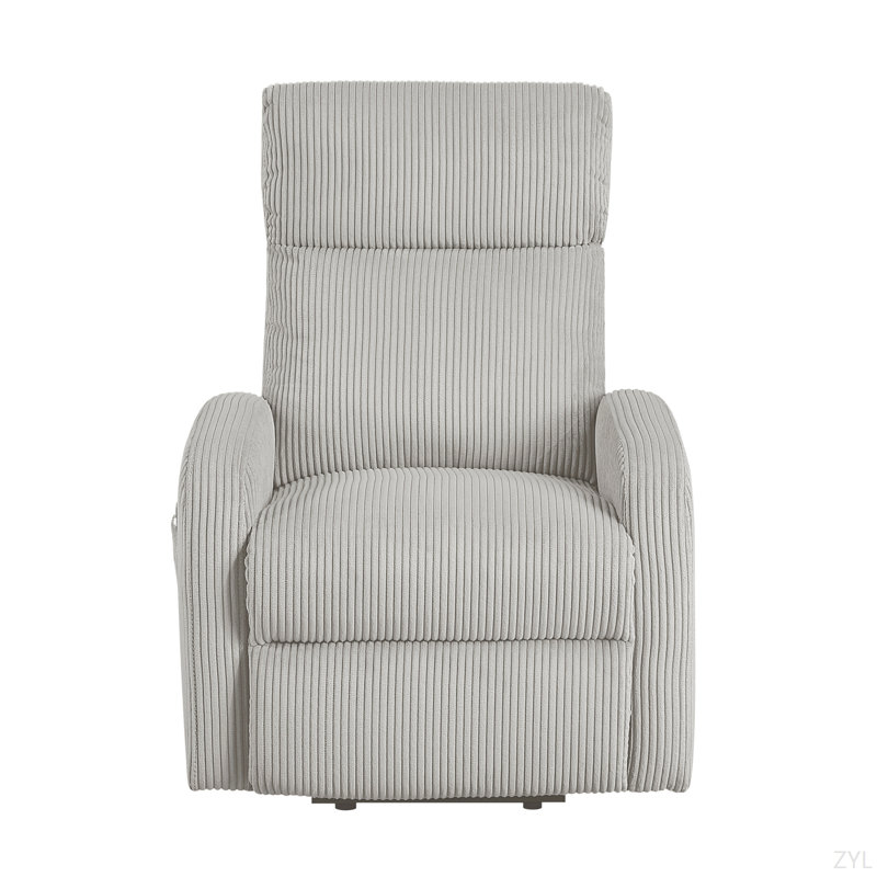 Contemporary Power Lift Chair Recliner 1Pc Plush Corduroy Upholstery Comfort Side Pocket Plywood Living Room Furniture, Gray