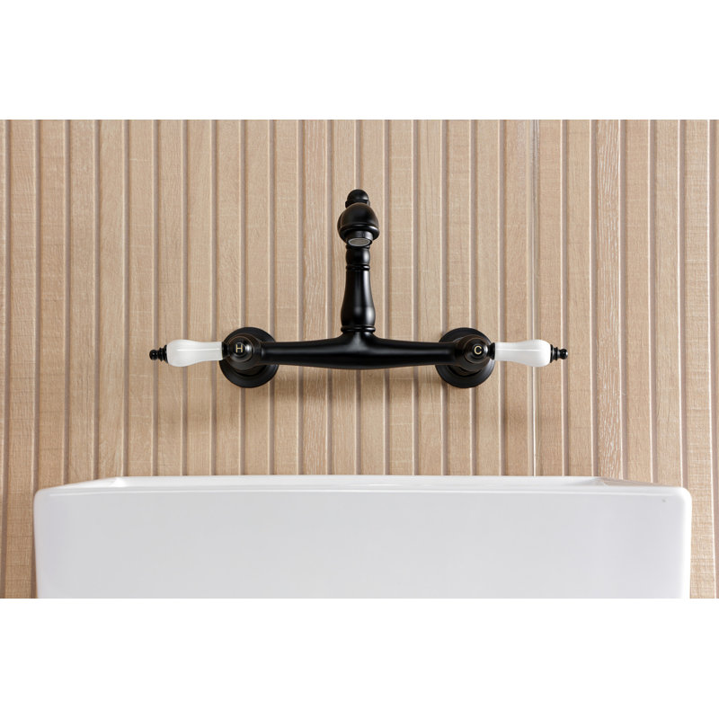 Robinet de salle de bain mural 2 trous Kingston, Noir mat