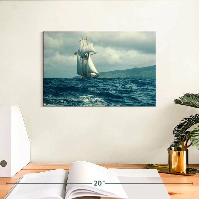 Mehar voilier tempête de mer, H 8 po x l 12 po