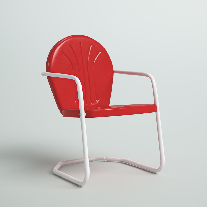 Fauteuil de patio Burley, Rouge vif lustré