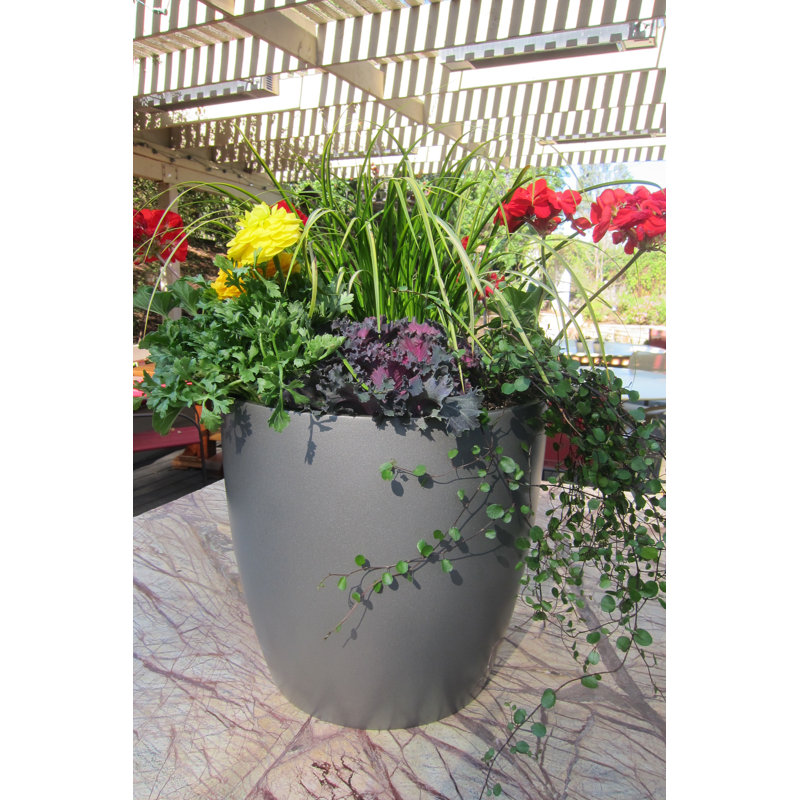 Jardinière cylindrique Napa, Gris, H 7,25 po x l 7,5 po x P 7,5 po