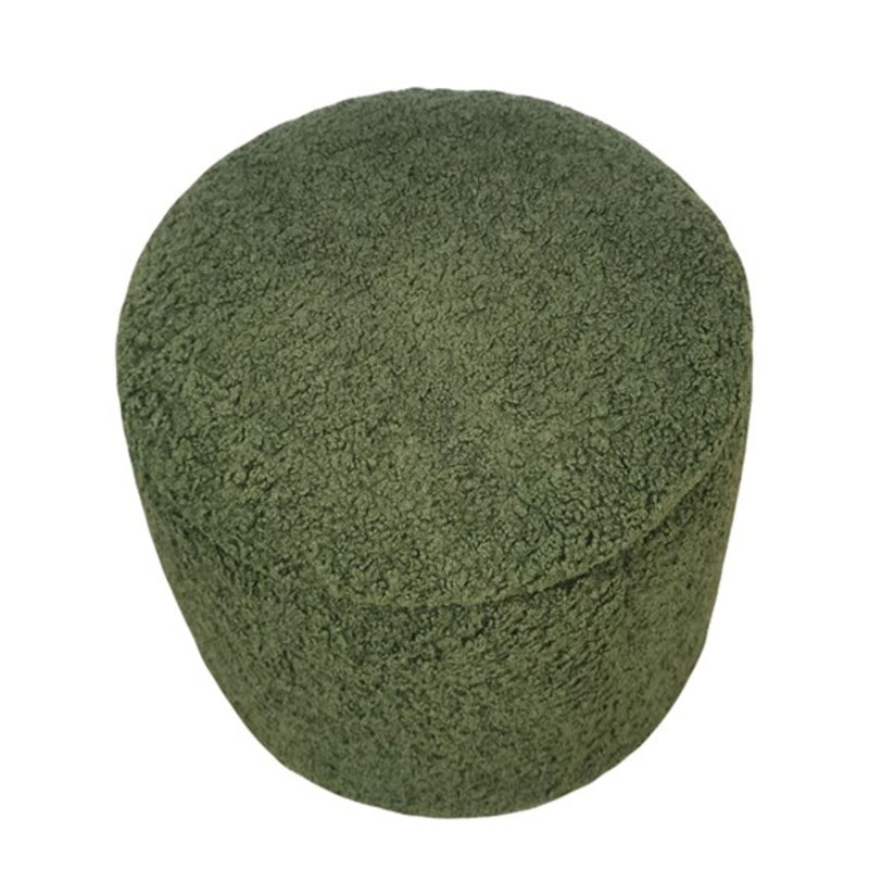 Round Storage Ottoman, Green