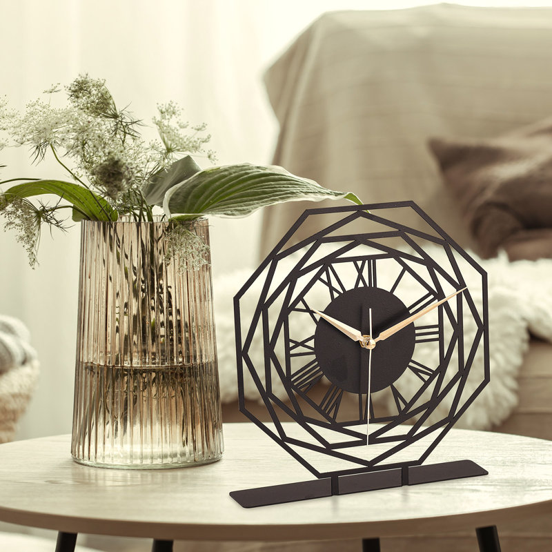 Elegant Black Decorative Clock, 9.8 inches Diameter | 100% Metal Construction, Thickness: 0.06 inches | Silent Mechanism, Operates on 1 AA Battery (Not Included) | Perfect for Home or Office Décor, Timeless Design