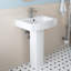 Eclisse 22.25"W x 34.5"H White Vitreous China U-Shaped Two-Piece Pedestal Bathroom Sink with Overflow, Single Faucet Hole