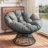 41.5" Ergonomic Wicker Chair With 360° Swivel, Thick Cushion, Iron Frame-2037064363