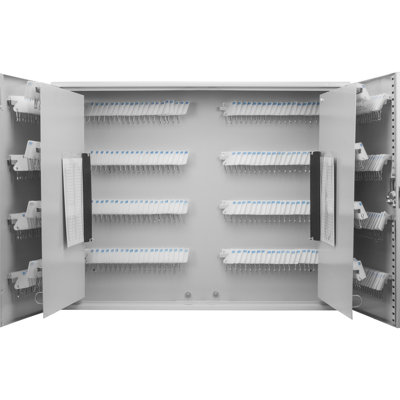 Armoire de rangement à clé sécurisée avec 480 clés et serrure - construit en acier avec 480 étiquettes blanches verrouillables organisées