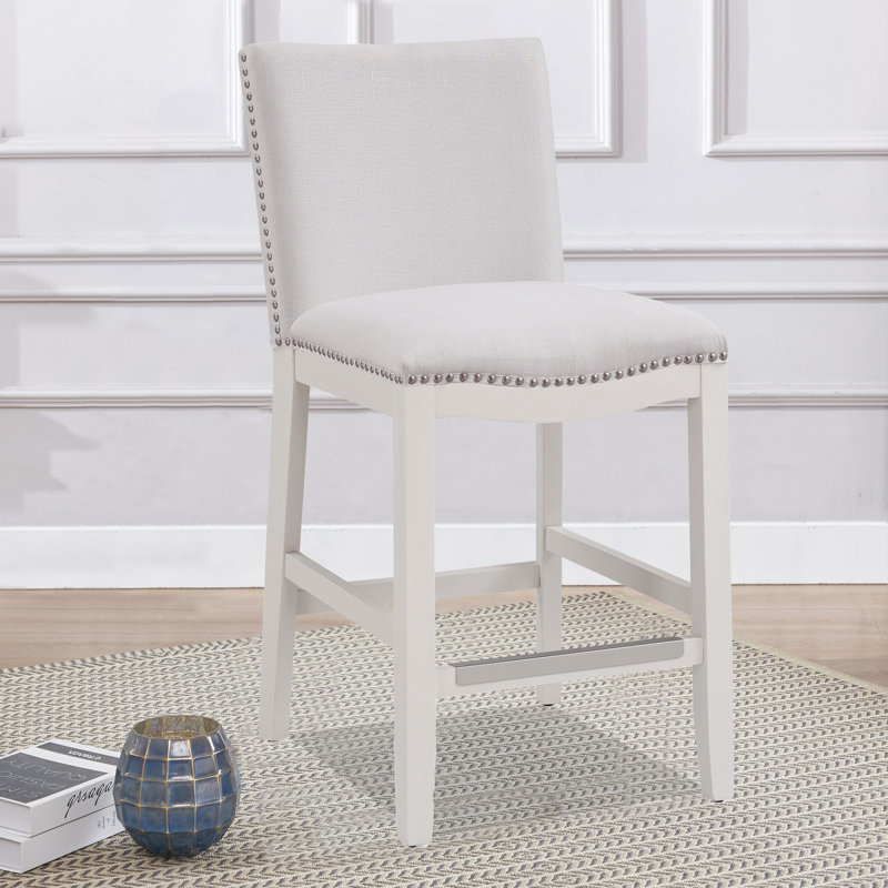 Tabouret de comptoir 25 po Delrosario, Blanc