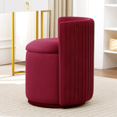 360 degree velvet swivel vanity chair With Storage