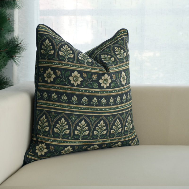 Floral Linen Pillow Cover, 22X22
