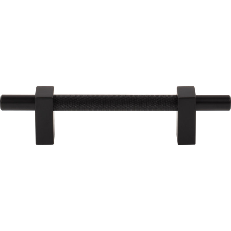 Larkin 3 Knurled Center Bar Pull, 6 5/16", Matte Black
