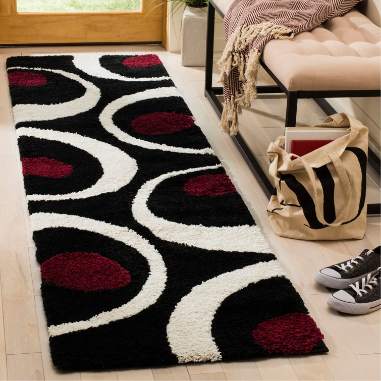 Ashal Abstract Black/Ivory Area Rug