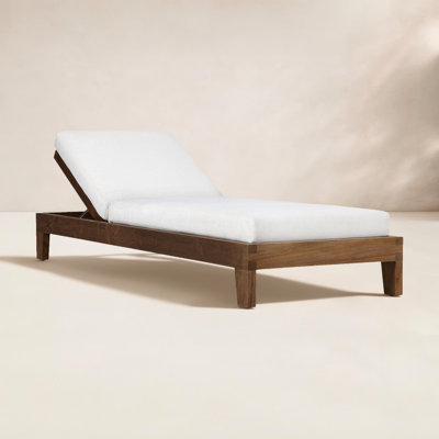 Cassia Outdoor Teak Wood Chaise Lounge , Cushion Included