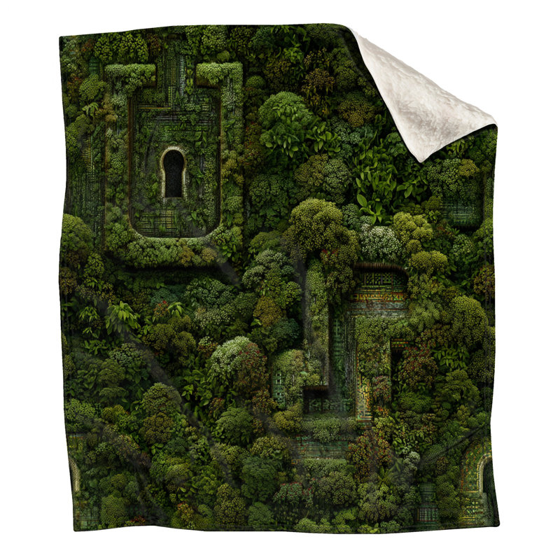 Jeté en polaire Jungle - Jetés nature pour canapés ou lits, 60in W x 80in H