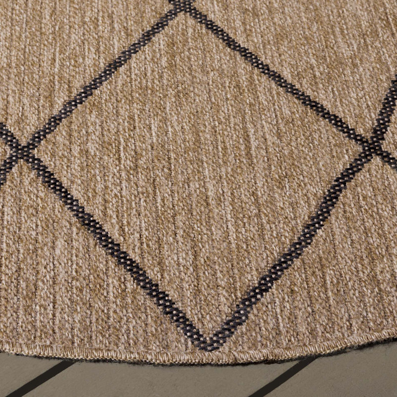 Leianna Retreat Performance Geometric Rug, Round 6'7"