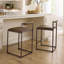 Tabouret de comptoir en cuir Bradbury, truffe-1142512335