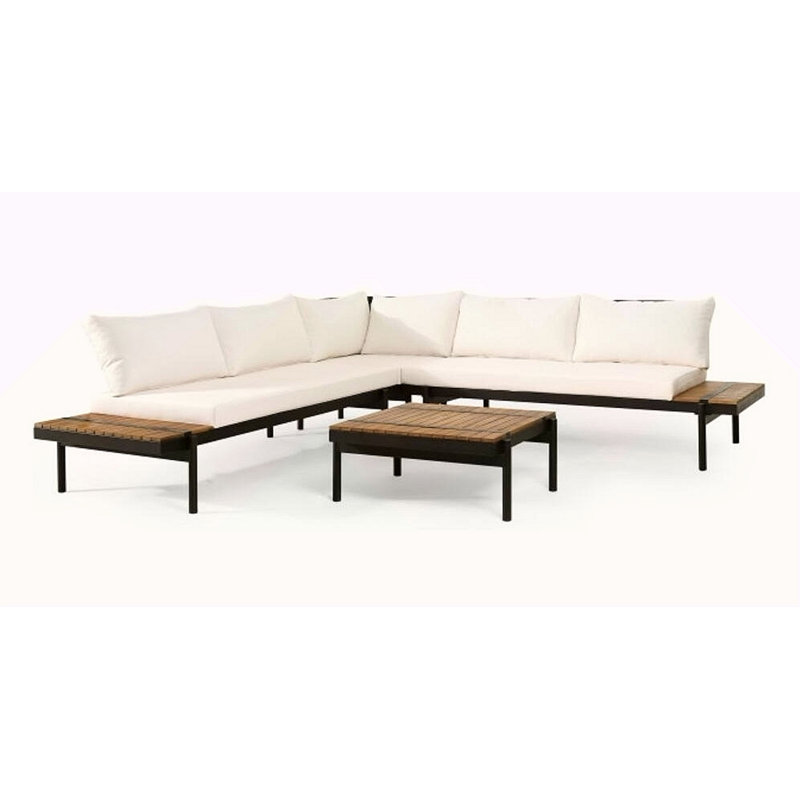 Ensemble de canapé modulaire 5 places avec coussins Theo