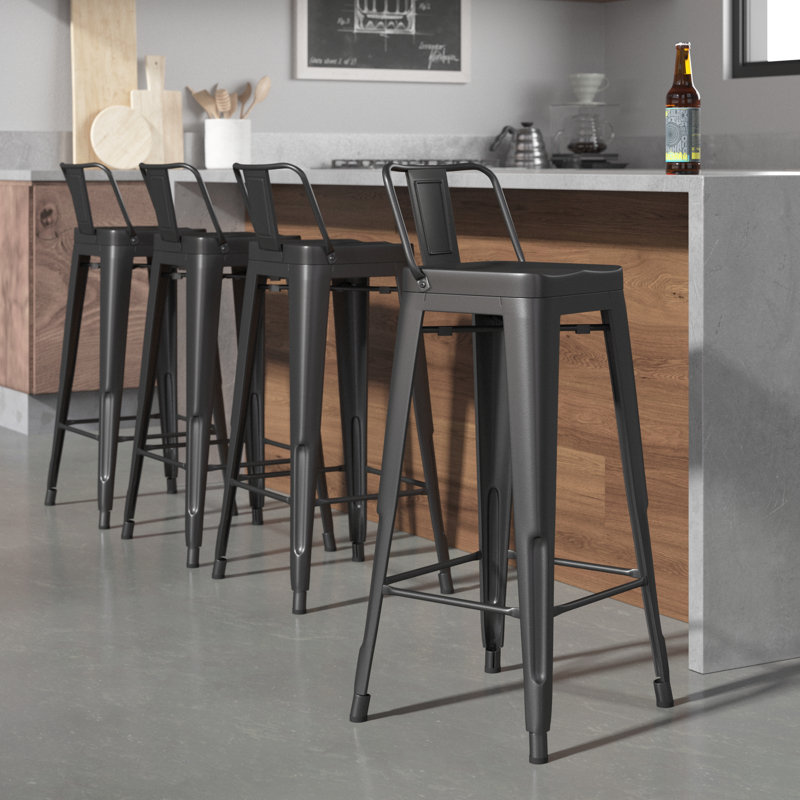 Tabouret de bar et de comptoir Crosland, Tabouret de bar (siège d'une hauteur de 30 po), Blanc