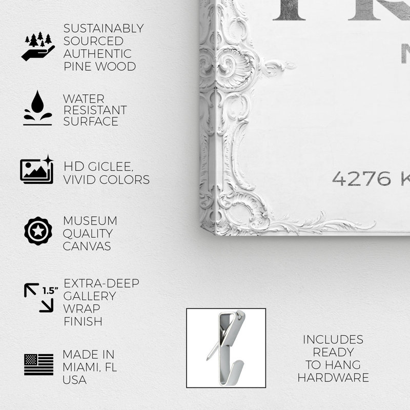 Signe de Milan - art textuel sur toile, Toile tendue, H 36 po x l 54 po