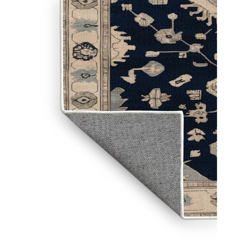 Tapis beige surteint lavable à la machine, Rond 4 pi