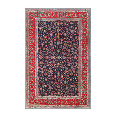Tapis rouge/beige/noir traditionnel