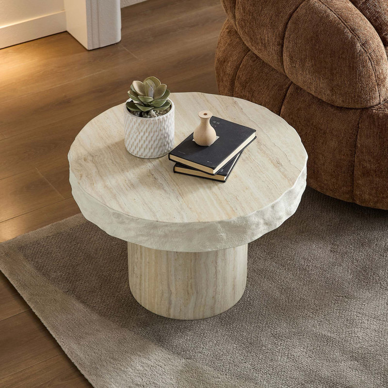 Table basse moderne en fibre de verre sans assemblage