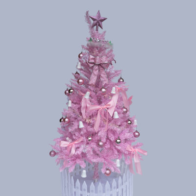 5ft Pink Christmas Tree - Versatile For Formal And Casual Settings Lightweight Portable Option