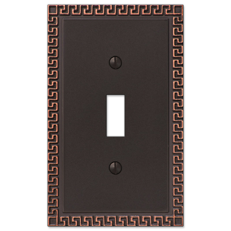 Greek 1 - Gang Toggle Light Switch Standard Wall Plate, Bronze