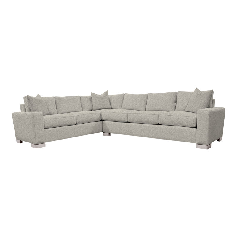 Canapé modulaire 2 pièces American Bungalow Claremont, Mélange de lin Tuck, Gris colombe