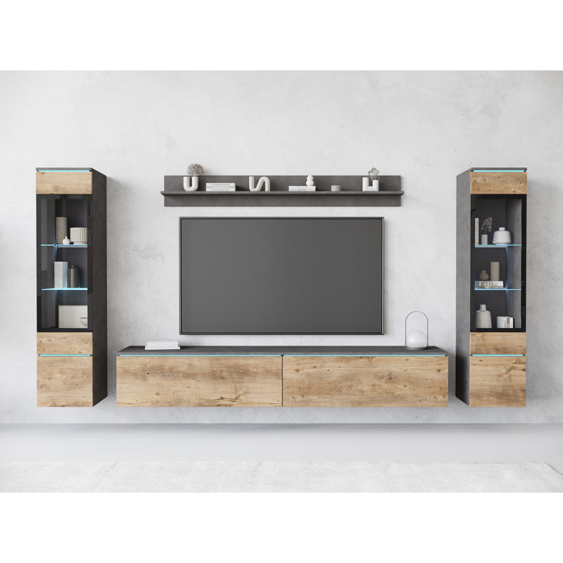 Unfinished Entertainment Centre for TVs up to 78", Matera/Chestnut Wroclaw