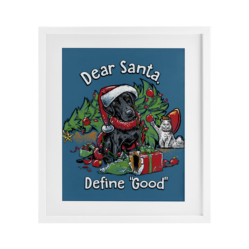 «Define Good Vintage Puppy», reproduction sous verre, conception de Jedco Brands, Inc., H 21 po x l 17 po, Cadre blanc côtier
