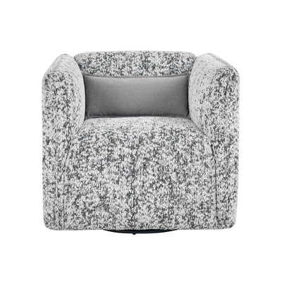 Fancy Swivel Chair Jacquard Fabric Upholstery Modern Living Room Furniture 1Pc Accent Chair