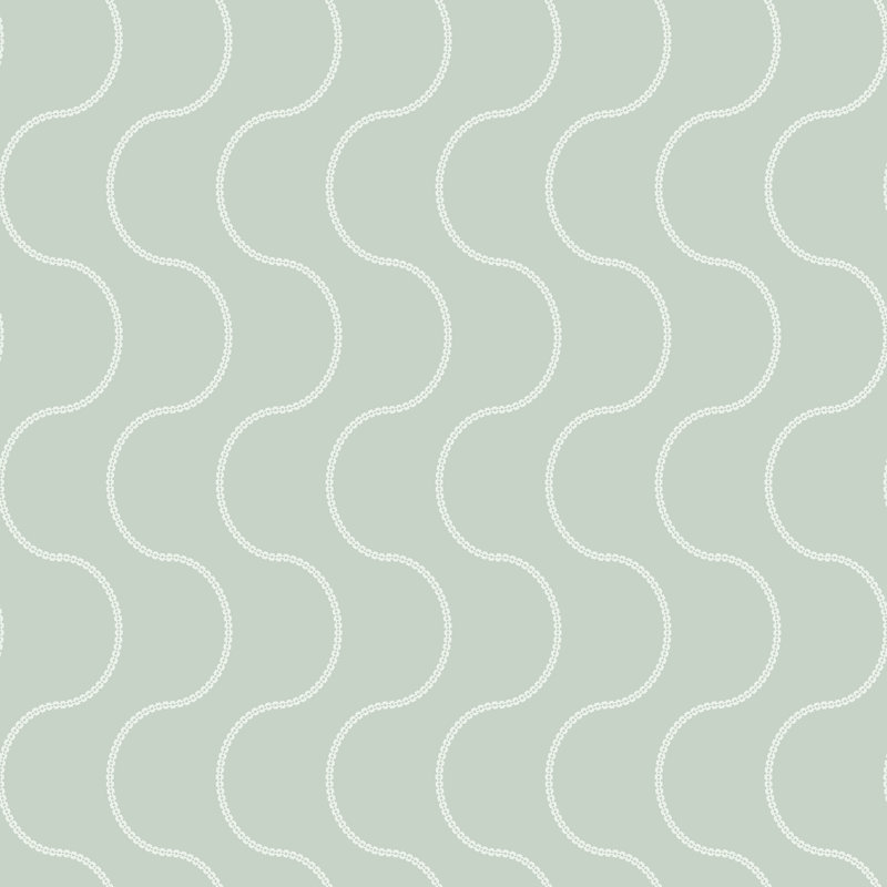 Paule Marrot Geometric Wallpaper Double Roll, Light Sage
